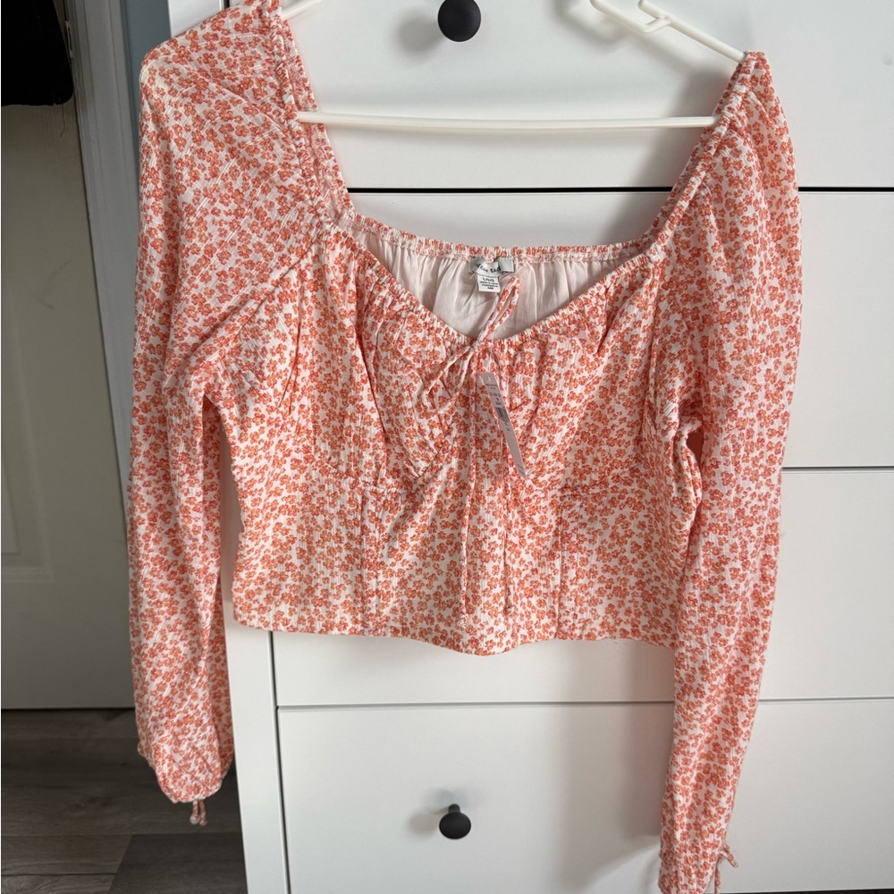 American Eagle Outfitters Pink Floral Blouse
